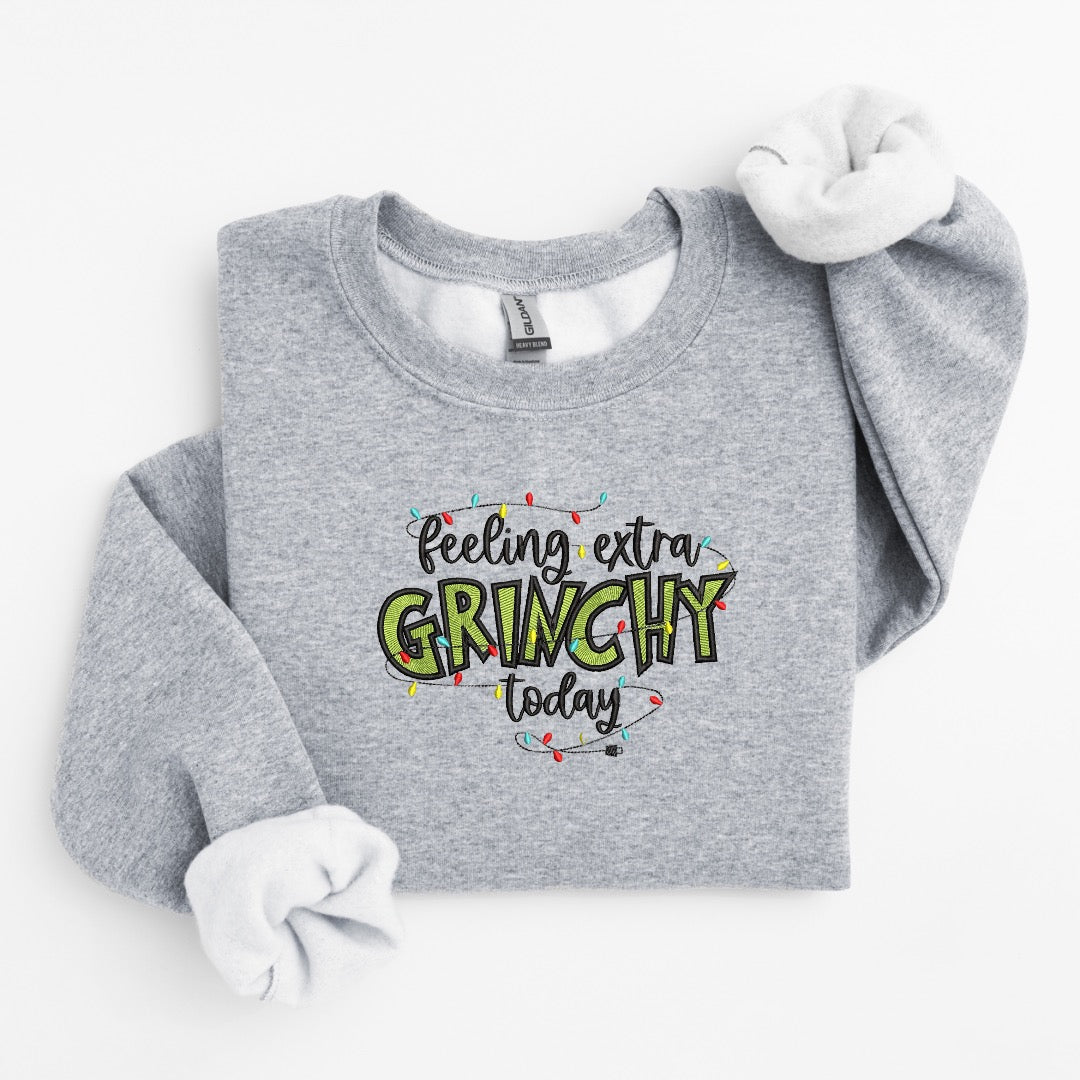 Feeling Grinchy Embroidered Sweater