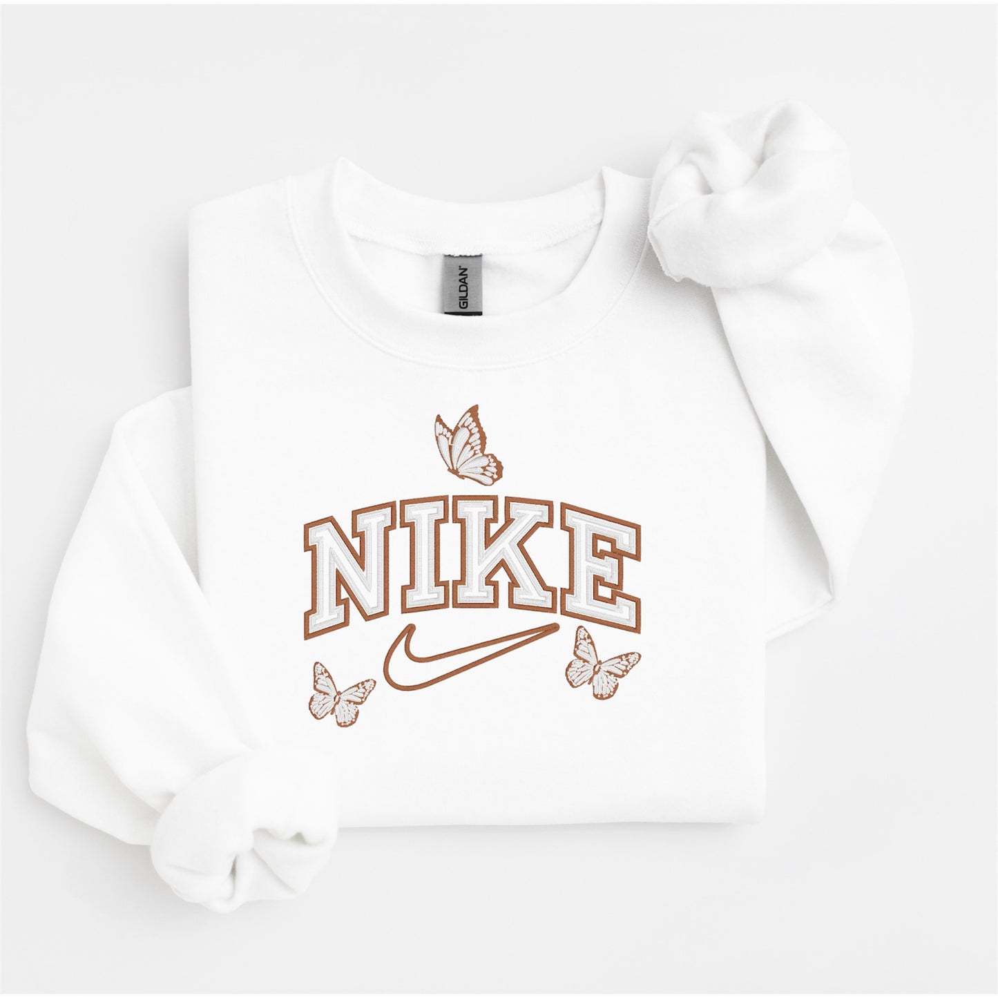 Brown Butterfly Embroidered Sweater