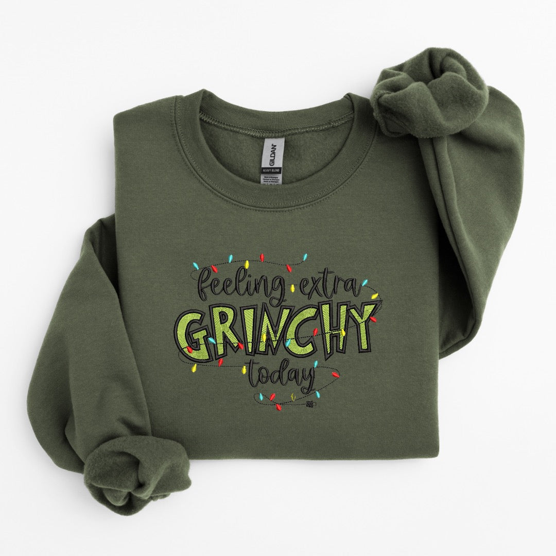 Feeling Grinchy Embroidered Sweater