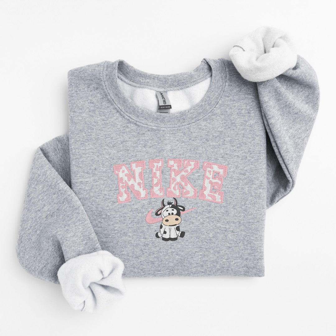 Strawberry Cow Embroidered Sweater