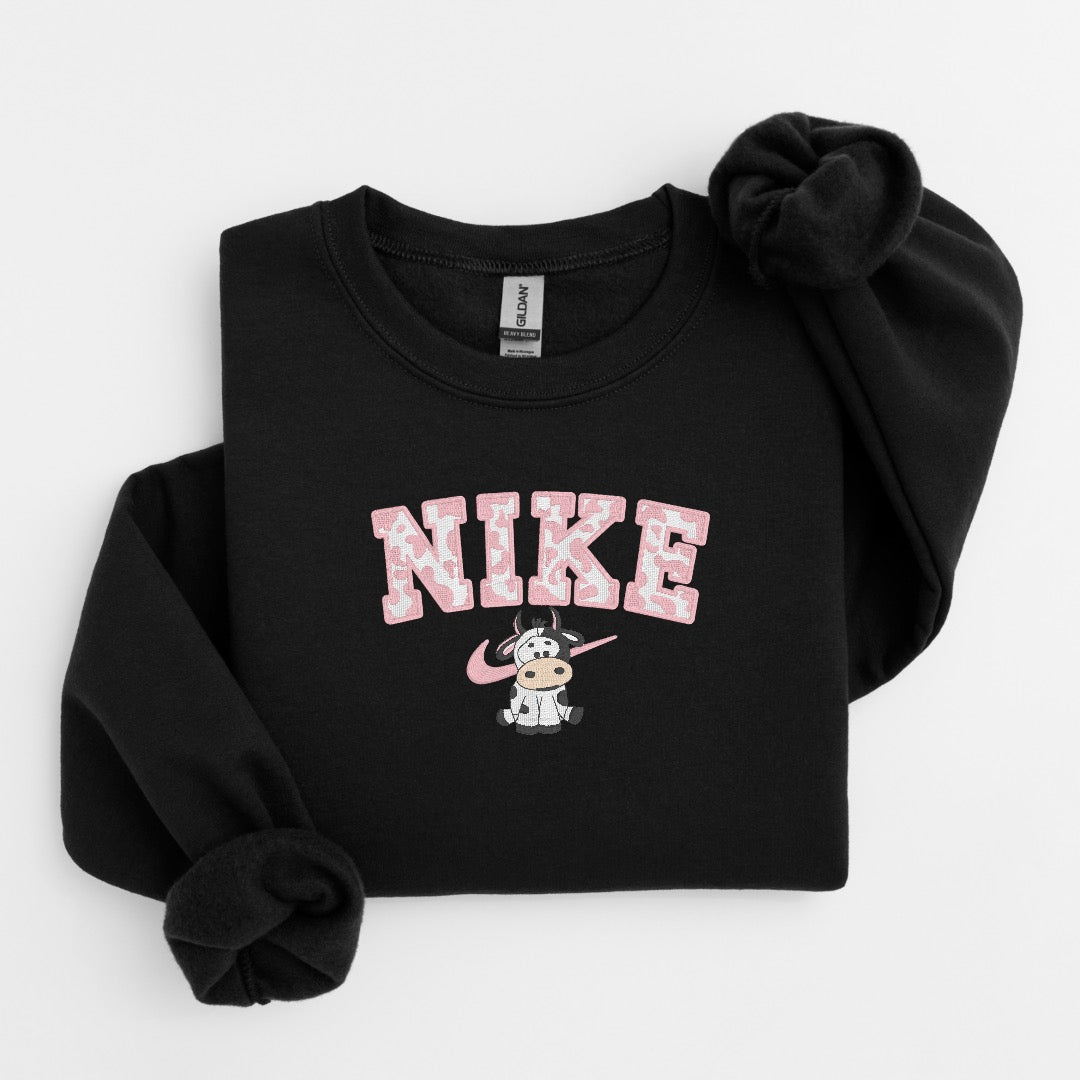 Strawberry Cow Embroidered Sweater