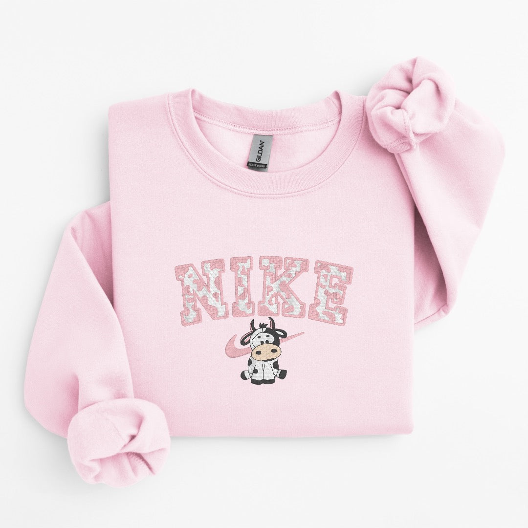 Strawberry Cow Embroidered Sweater