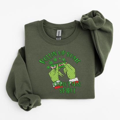 Grinch Christmas Spirit Embroidered Sweater