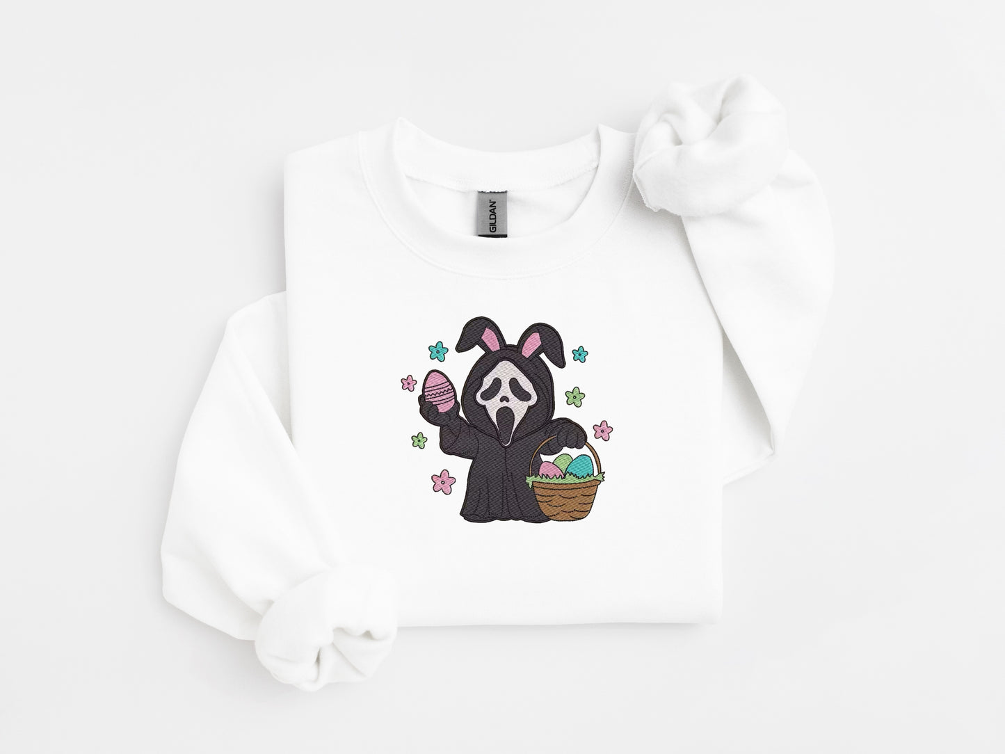 Ghostface Easter Embroidered Sweater