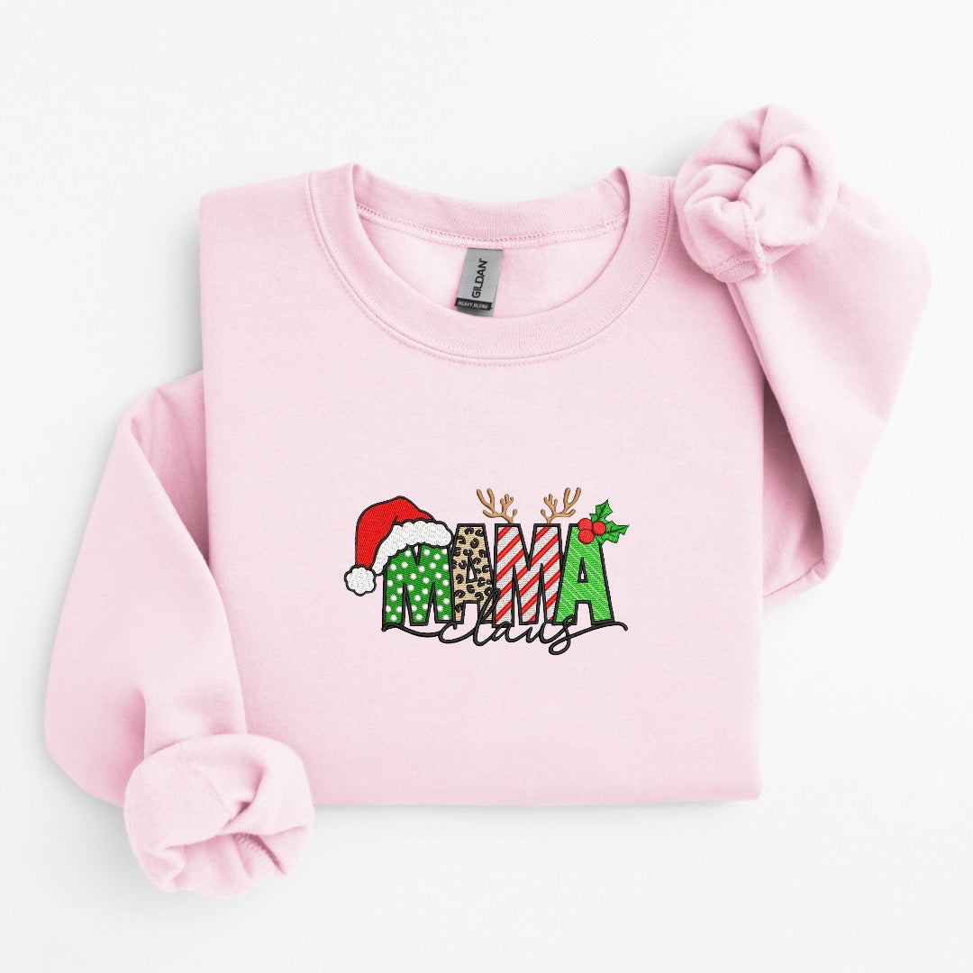 Mama Claus Embroidered Sweater