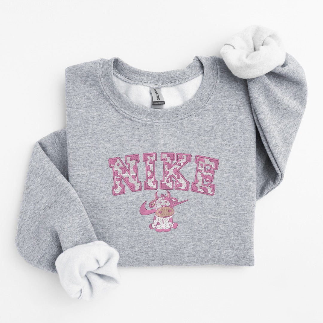 Strawberry Cow Embroidered Sweater