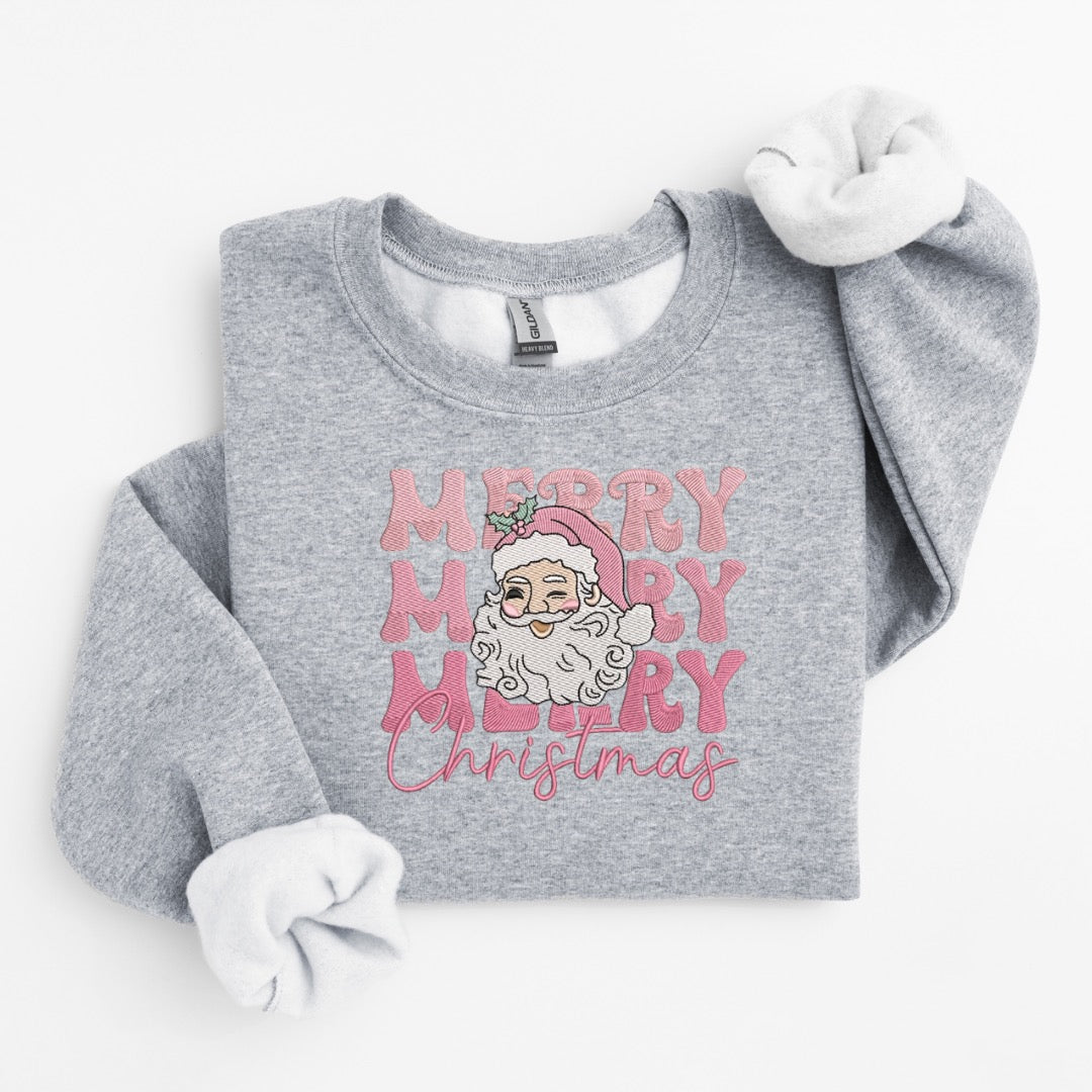 Merry Santa Embroidered Sweater