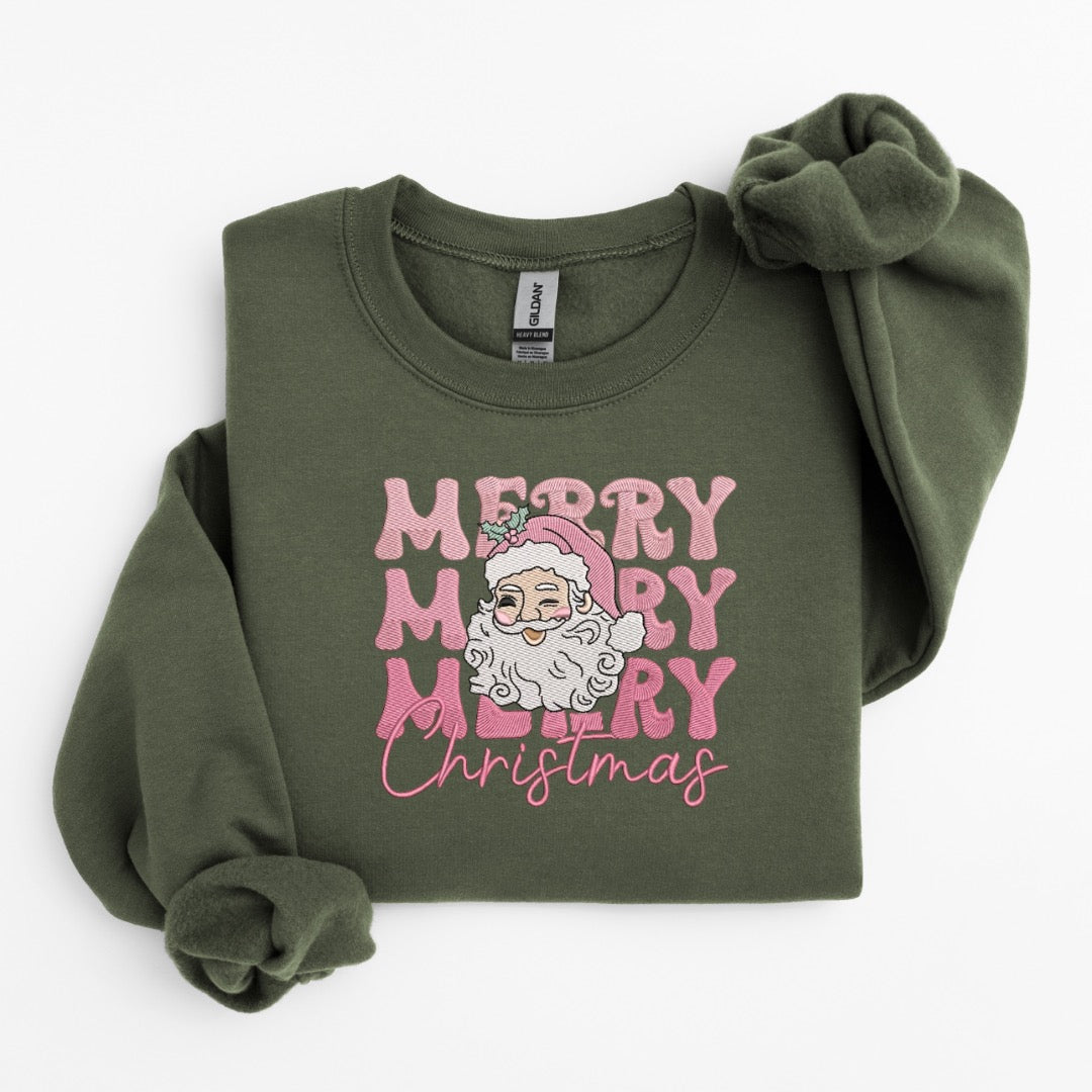 Merry Santa Embroidered Sweater