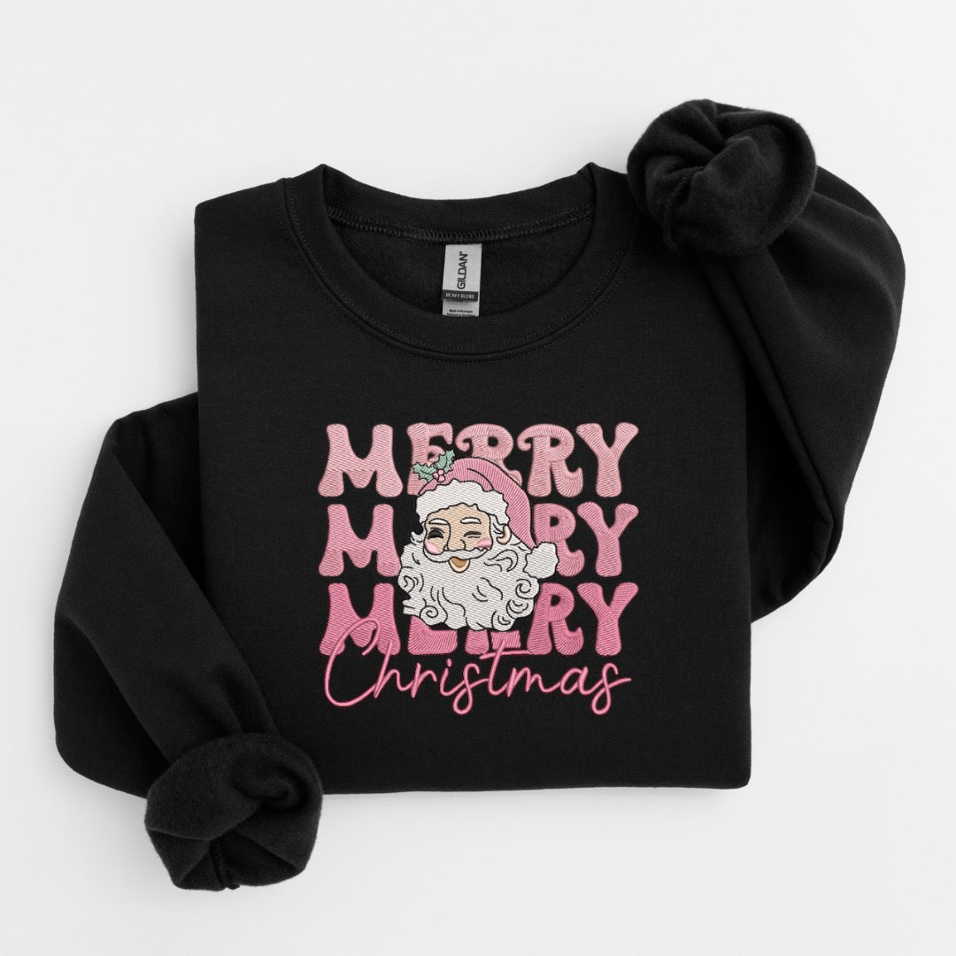 Merry Santa Embroidered Sweater