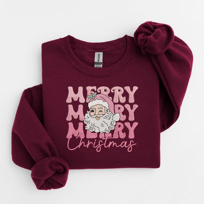 Merry Santa Embroidered Sweater