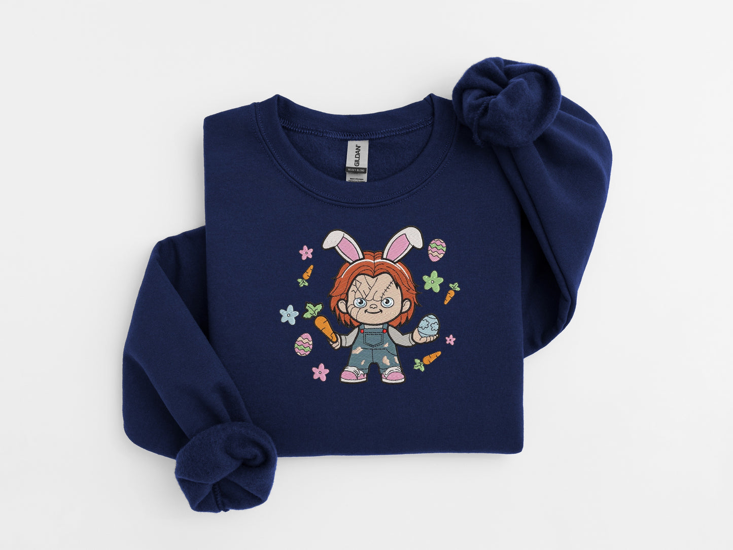 Chucky Easter Embroidered Sweater