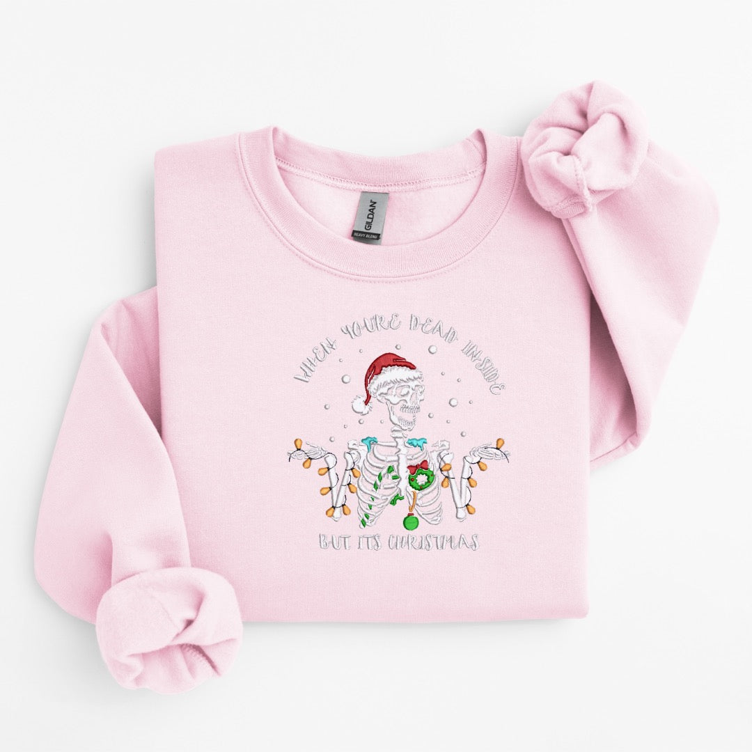 Dead Inside Christmas Embroidered Sweater