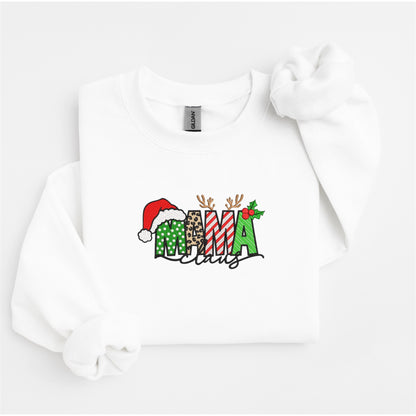 Mama Claus Embroidered Sweater