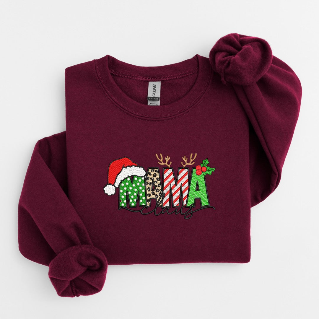 Mama Claus Embroidered Sweater