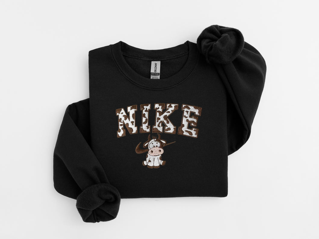 Chocolate Cow Embroidered Sweater