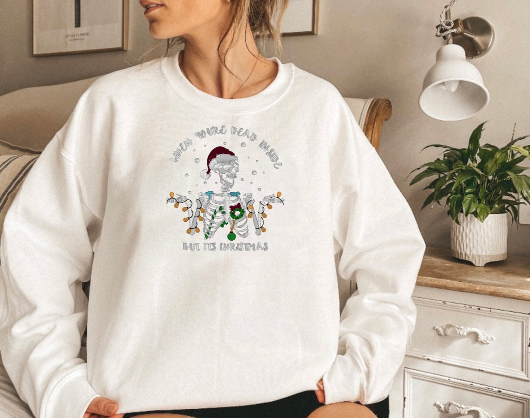 Dead Inside Christmas Embroidered Sweater