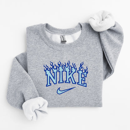 Blue Flame Embroidered Sweater