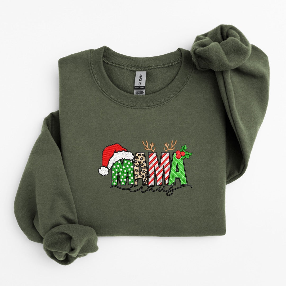 Mama Claus Embroidered Sweater