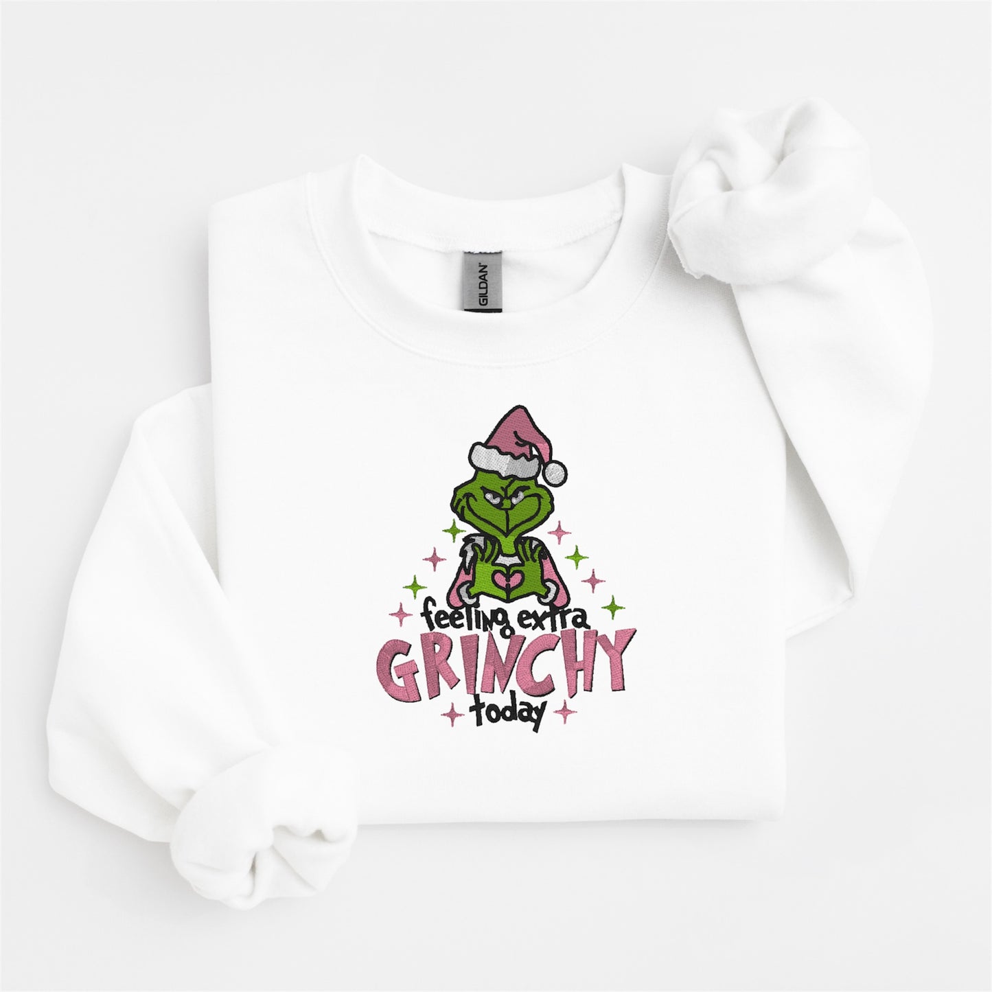 Grinchy Today Embroidered Sweater