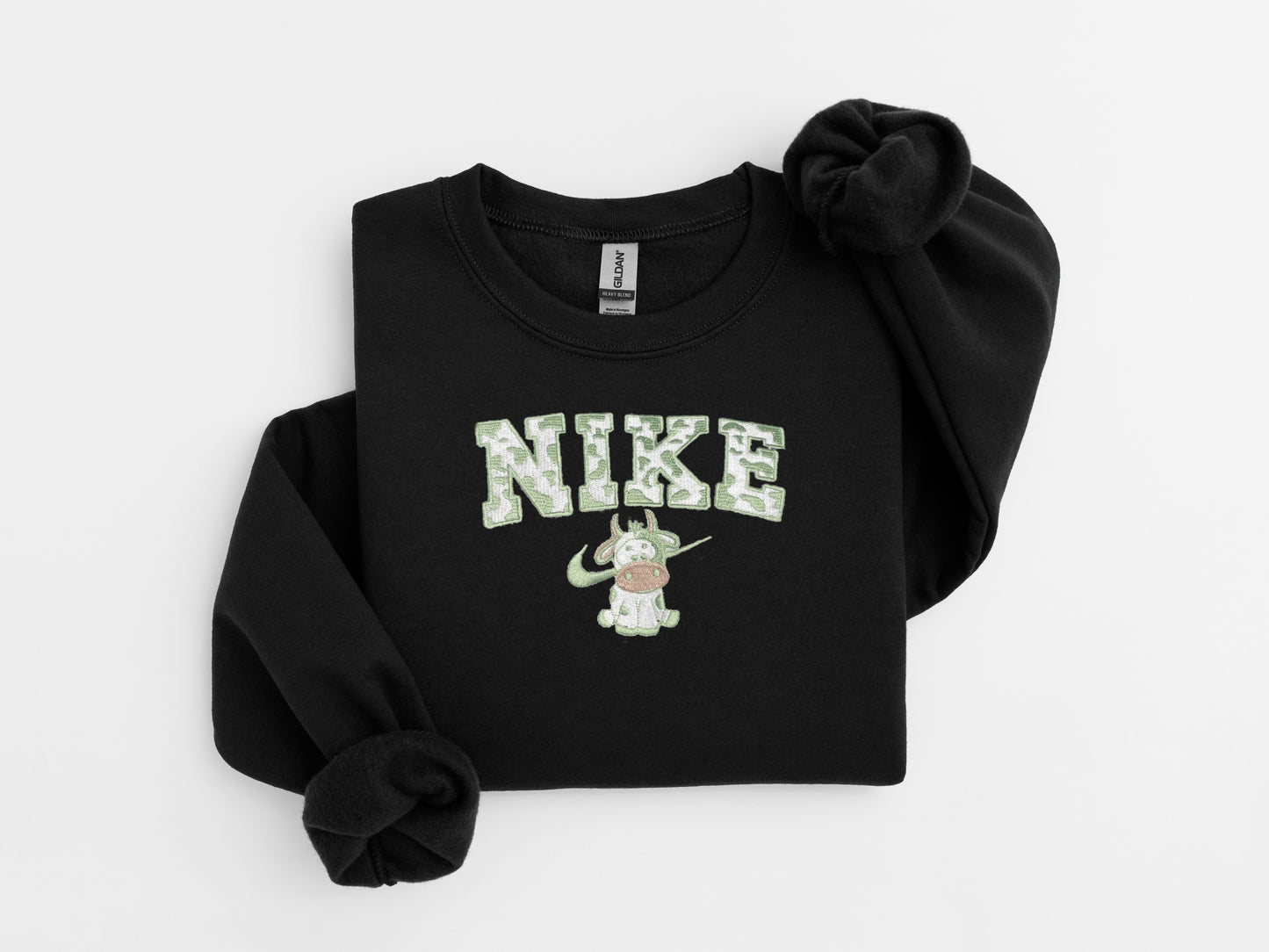 Sage Cow Embroidered Sweater