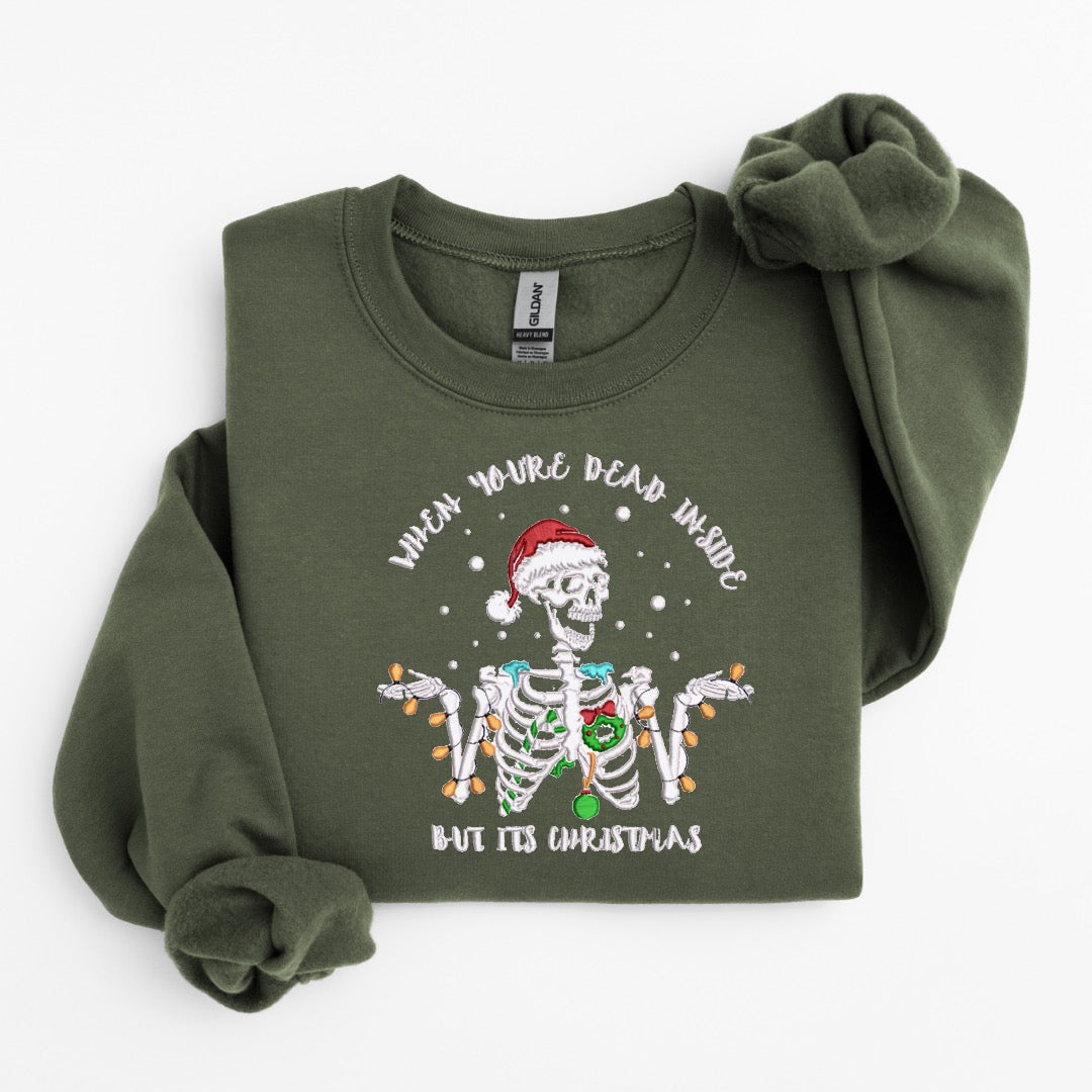 Dead Inside Christmas Embroidered Sweater