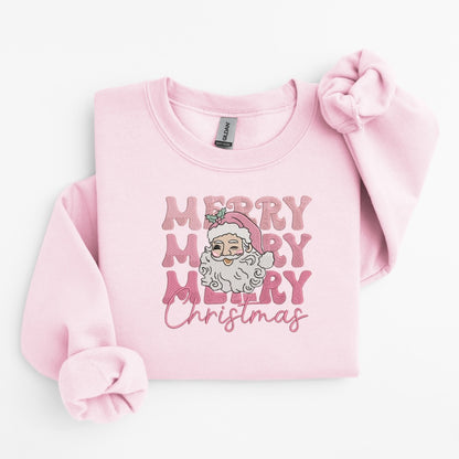 Merry Santa Embroidered Sweater