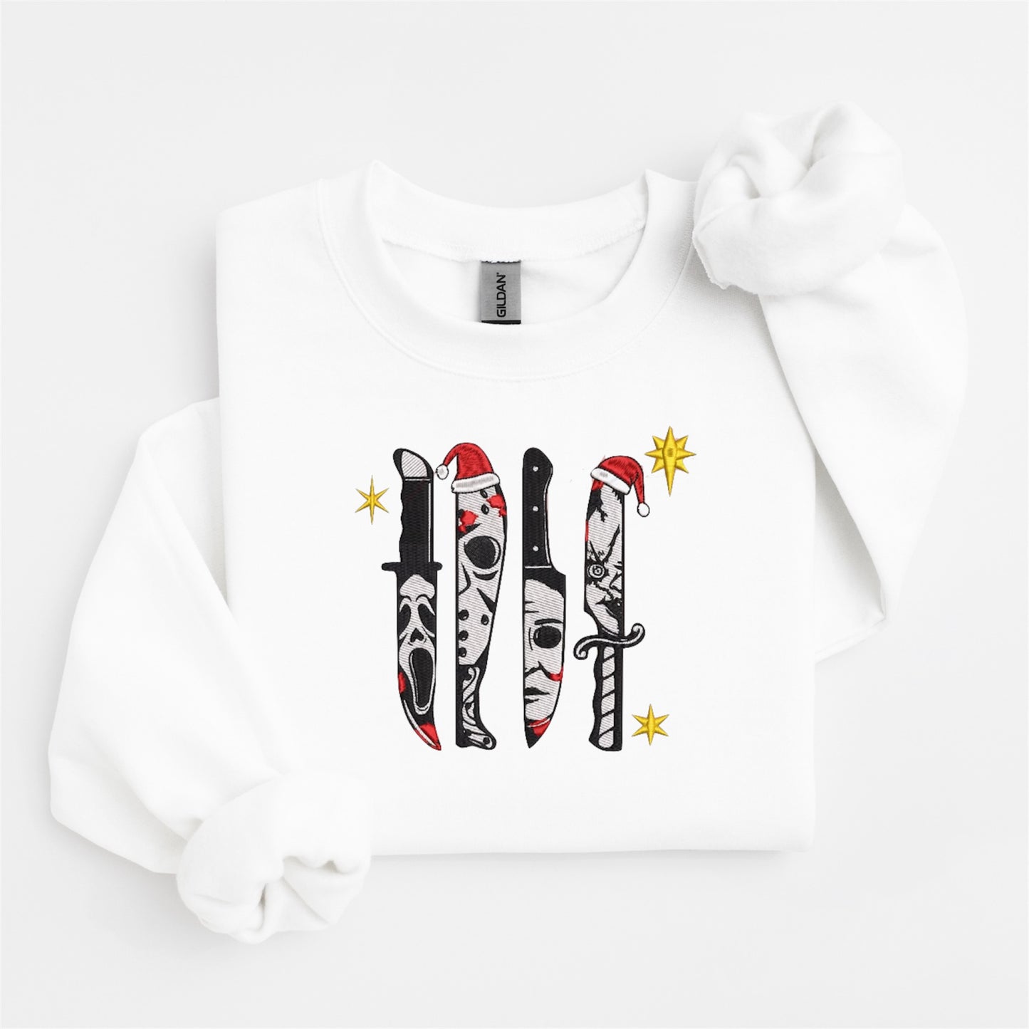 Halloween Horrors Christmas Embroidered Sweater