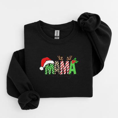 Mama Claus Embroidered Sweater