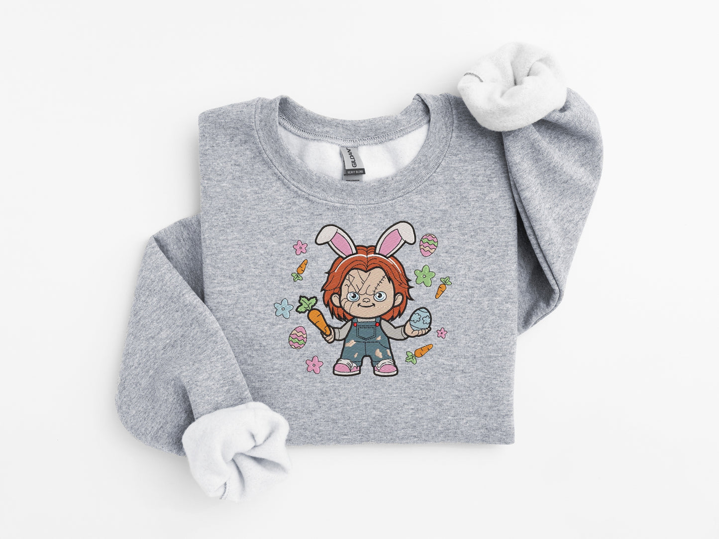 Chucky Easter Embroidered Sweater