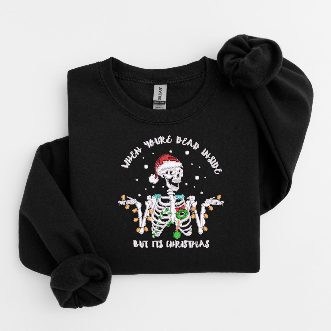 Dead Inside Christmas Embroidered Sweater