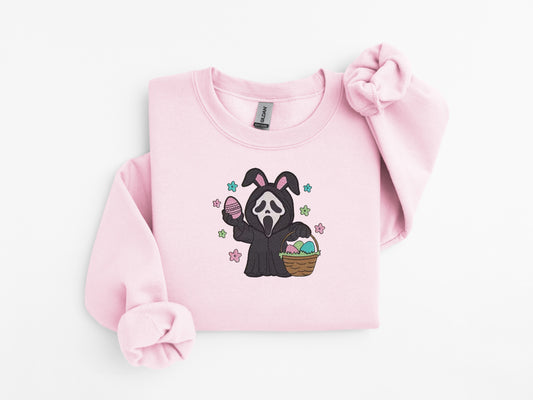 Ghostface Easter Embroidered Sweater