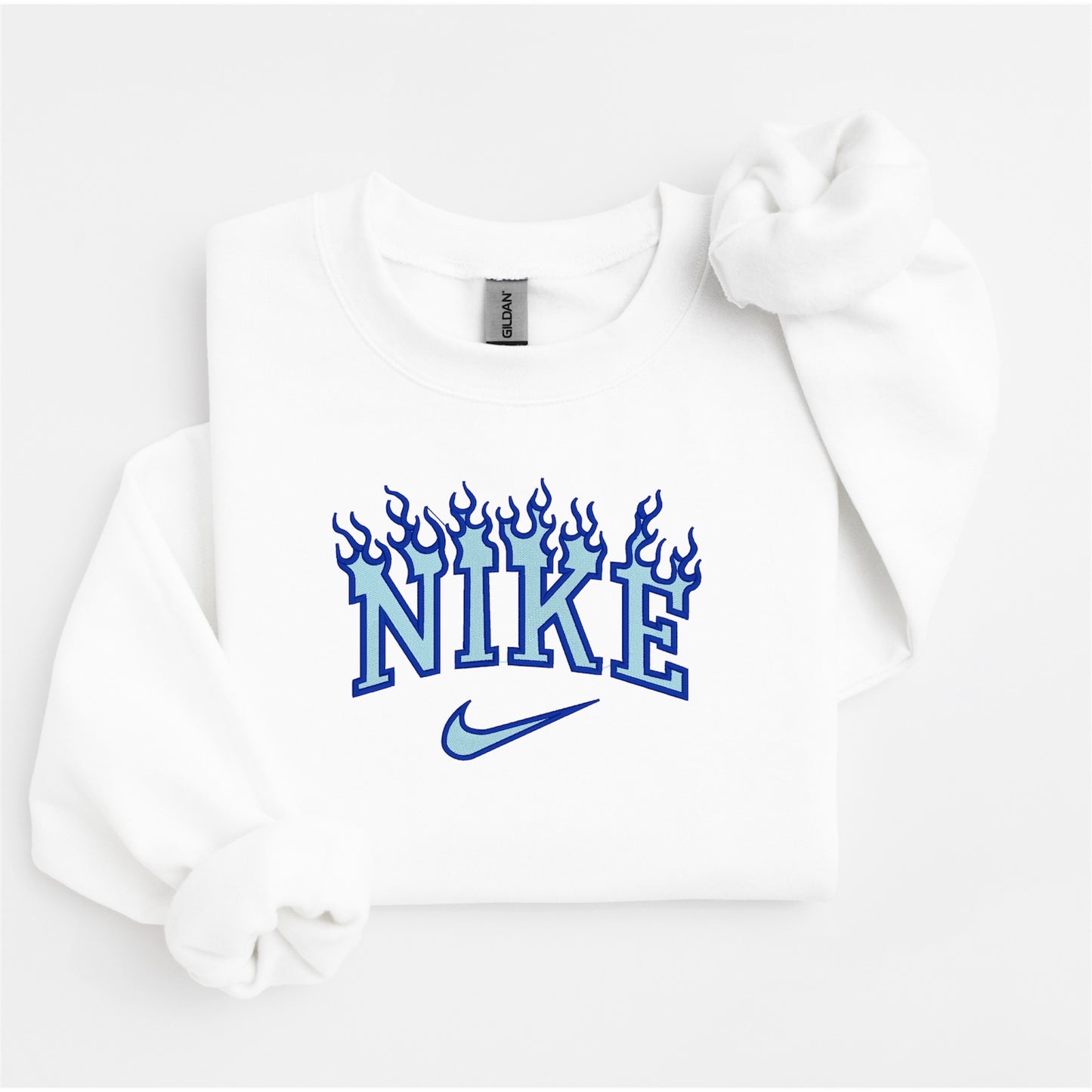 Blue Flame Embroidered Sweater