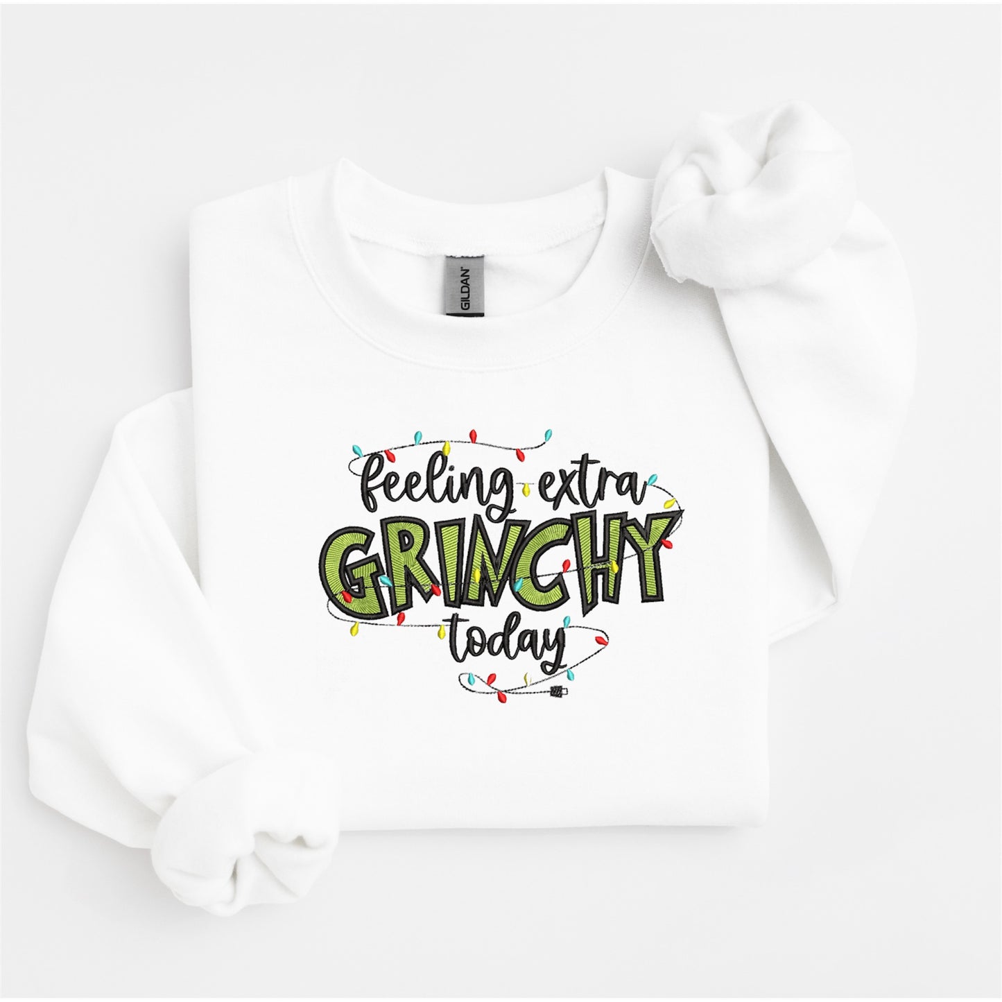 Grinch Christmas Embroidered Sweater