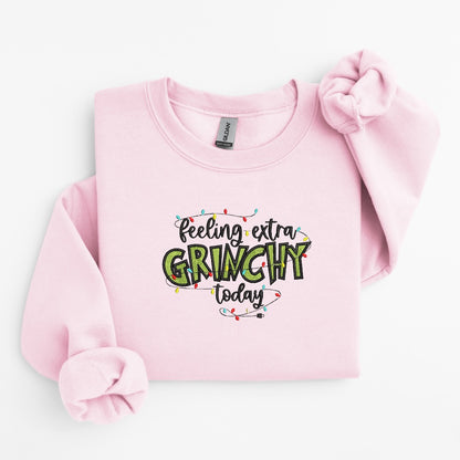 Grinch Christmas Embroidered Sweater