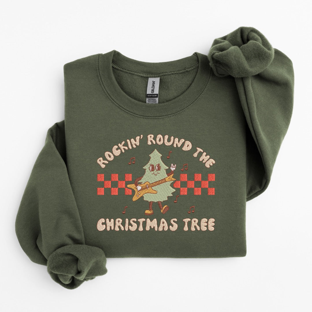 Rockin’ Christmas Embroidered Sweater