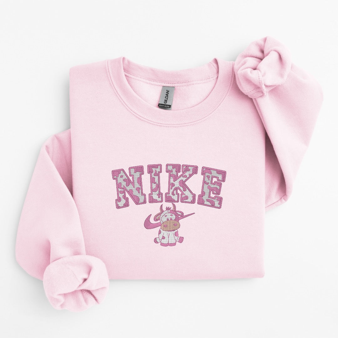 Strawberry Cow Embroidered Sweater