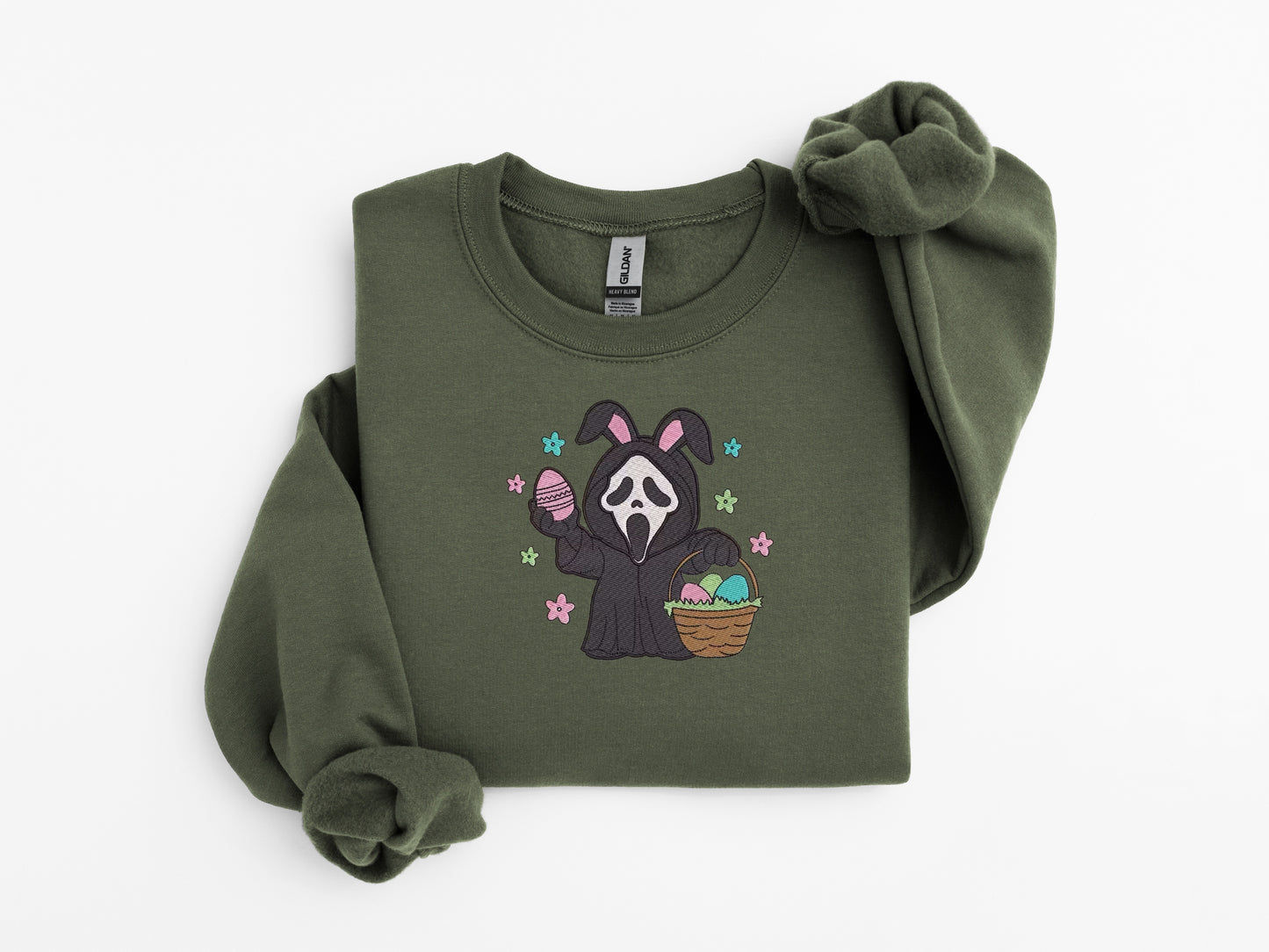 Ghostface Easter Embroidered Sweater