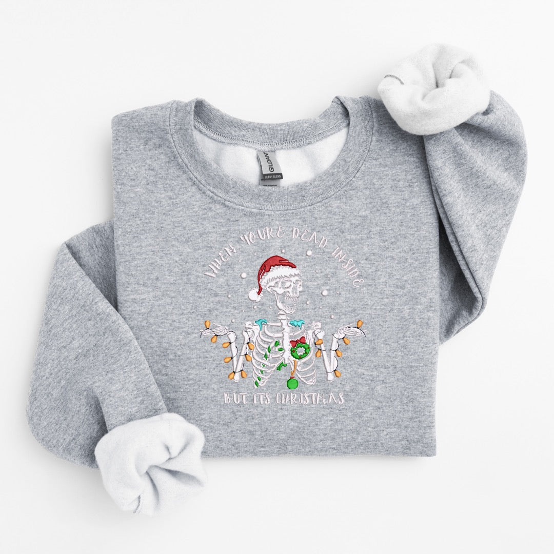 Dead Inside Christmas Embroidered Sweater