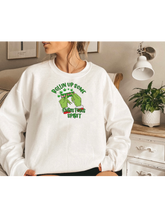 Load image into Gallery viewer, Grinch Christmas Spirit Embroidered Sweater
