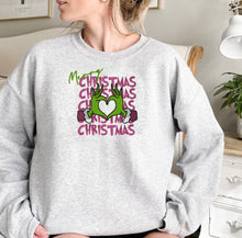 Load image into Gallery viewer, Grinch Merry Christmas Embroidered Sweater
