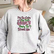 Load image into Gallery viewer, Grinch So Cute Embroidered Sweater
