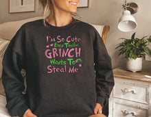 Load image into Gallery viewer, Grinch So Cute Embroidered Sweater
