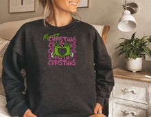 Load image into Gallery viewer, Grinch Merry Christmas Embroidered Sweater
