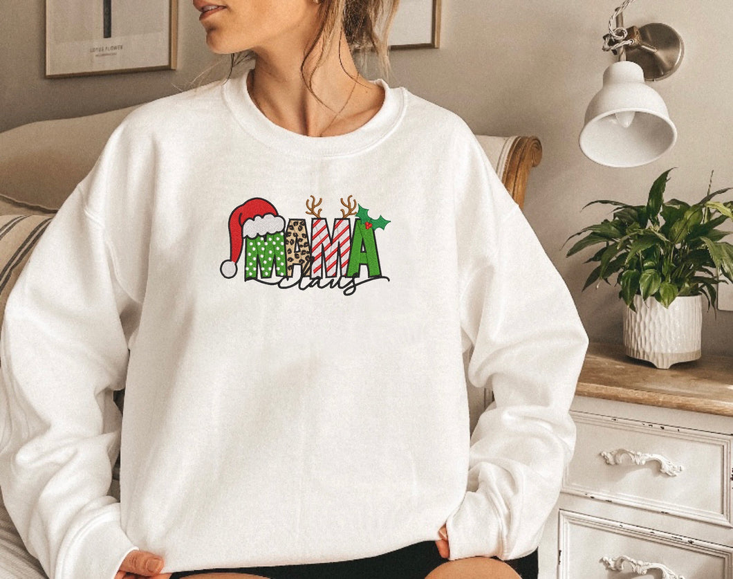 Mama Claus Embroidered Sweater