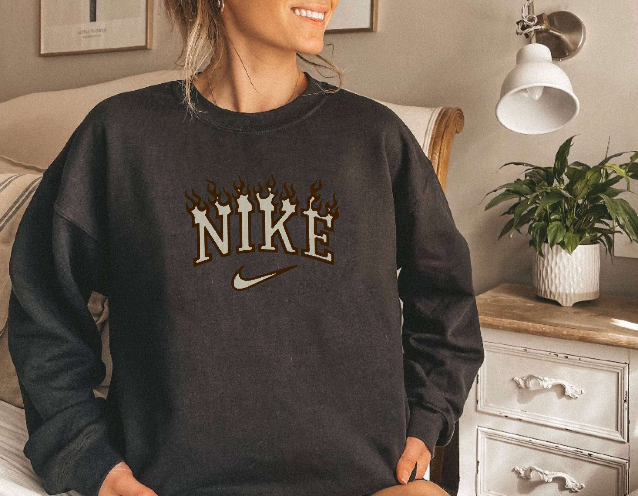 Nike embroidered sweater hotsell